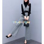 ショッピングジャンプスーツ 3色有り レディース オールインワン ジャンプスーツ パンツスーツ ワイドパンツ ノースリーブ Vネック ベルト 前ボタン ポケット ワイドレッグ サロペット S-2XL