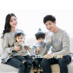 ショッピング親子 ペアルック 親子ペアルック ベビー 秋服 重ね着風 長袖 パーカー トップス レディース メンズ キッズ お揃い カップル 子供服 ベビー服 ロンパース カバーオール 親子コーデ