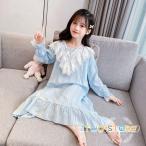 子どもパジャマ ワンピース ネグリジェ 姫 子供 キッズ プリンセス パジャマ キッズ 女の子 春 夏 秋 長袖 ドレス 子供 誕生日 プレゼント 110-160cm
