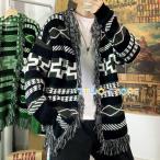 ニット カーディガン メンズ ニットカーディガン 開襟 長袖 ニットセーター エスニック ふわふわニット 秋 春 冬