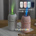 加湿器 超音波式 おしゃれ 小型 大容量 300ml 卓上加湿器 タワー型USB給電 LEDライト付き アロマ対応 寝室 自動車 オフィス 空気浄化 乾燥対策グッズ