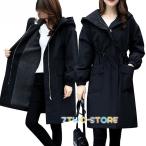 中綿ジャケット レディース 裏起毛 ロング ベンチコート 韓国風 おしゃれ フード付き トレンチコート 30代 40代 50代 オーバーコート 暖かい 通勤 ロングコート