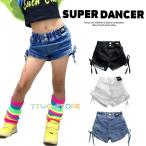 ショートパンツ キッズ ダンス衣装 ダンスズボン ヒップホップ ファッション キッズダンス衣装 ガールズ デニムパンツ K-POP 韓国 青 白 黒