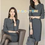 スーツワンピース タイト 膝丈  きれいめ  フォーマルスーツ 結婚式 レディース ドレス 二次会 長袖 春秋服 お呼ばれ 通勤OL 新作