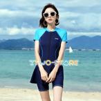 水着 レディース フィットネス水着 体型カバー フィットネス水着 大きいサイズ 水着 5L 6L ワンピース水着 ラッシュガード シンプル 水着 スカート 水着 袖あり