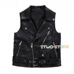 ライダースベスト メンズ バイクベスト レザーベスト PU ベスト ジレ チョッキ ノースリーブ レザー バイク 防水 かっこいい