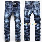ジーンズ メンズ デニムパンツ カジュアル 欧米風 ロングパンツ 春 夏 秋 冬 ストレート ヴィンテージ加工 レトロ トレンド  個性 綿　