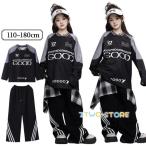 ショッピングダンス 衣装 ヒップホップ キッズダンス衣装トップス 黒 ヒップホップ キッズ トレーナー 長袖 黒  K-POP 子供 男の子 女の子 韓国 Hiphop 派手 おしゃれ 発表会 衣装 ジュニア 舞台服