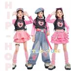  выставить юбка длинные брюки Heart hip-hop Kids танцевальный костюм stage костюм девочка длинный рукав розовый серый синий blue Denim брюки джинсы 