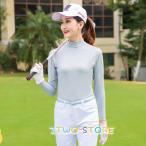 ゴルフ レディース シャツ 長袖 UVカット インナー ウェア 日焼け対策 ストレッチ ひんやり 夏 スポーツシャツ ゴルフウェア 吸汗 速乾 接触冷感 スポーツウェア