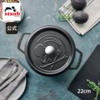 ストウブ MASTERMINDココット22cm ブラック ストウブ ピコ ココット ストーブ マスターマインド 鋳物 ホーロー鍋 ih対応 限定品 コラボレーション