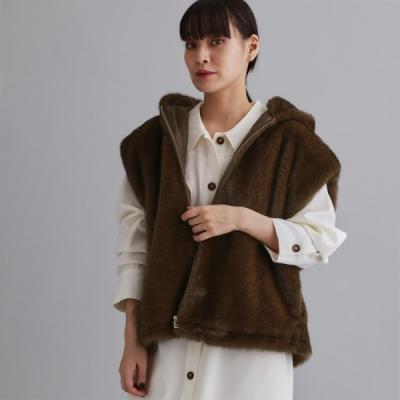 TANTAN様★高級なリアルミンクファー★ニットフードベストカーディガンコート★ TANTAN様☆高級なリアルミンクファー☆ニットフードベストカーディガン