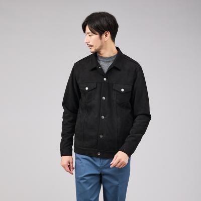 スエードトラッカージャケット（ファッション）（色：ブラック系）の