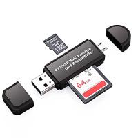 VJK SDメモリー カードリーダー USBマルチカードリーダー 多機能 OTG SD/Micro SDカード両対応Micro usb/USB接続 U | ウォレットレット