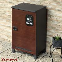 宅配ボックス シモーネ ダークグレー/ブラウン木目 (PBX-091) 1段 ダイヤル錠 ※北海道+1650円 | ウッドデッキ エクステリア リーベ