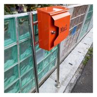 (送料無料)郵便ポスト 郵便受け 錆びにくい メールボックス スタンドタイプ オレンジ色 ステンレスポスト(orange) | インテリアの壱番館