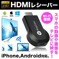 HDMI ワイヤレス レシーバー Wi-Fi iPhone android PC パソコン テレビ TV モニター スマホ 転送 テレビ で見る 高解像度 1080P 