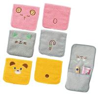 ANIMAL TOWEL 【3枚セット販売】アニマルポケットハンカチタオル 小物ポーチとしても使える・裏側かわいいシッポ刺繍付き | サンシーオンラインYahoo!店