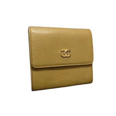 CHANEL 三つ折り財布　※ゴールド 三つ折り財布 ゴールド（CHANEL）（バッグ、小物素材：本革、レザー