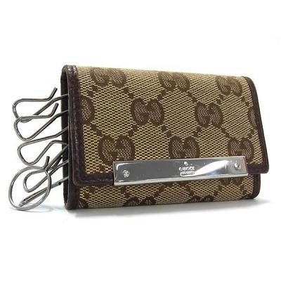 Gucci　キーケース　６連　財布　小銭入れ　札入れ　２WAY　GG柄 グッチ6連キーケース マイクログッチシマ アウトレット 黒