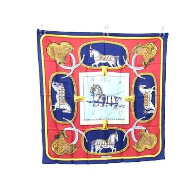 HERMES エルメス スカーフ カレ90 Grand Apparat 盛装の馬 シルク100  