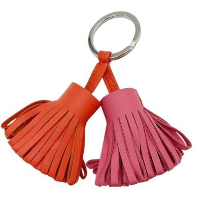 【ドンドン見直し】良品▼HERMES エルメス カルメン レザー フリンジ キーホルダー バッグチャーム ネイビー オレンジ 箱付き フランス製 メンズ HERMES（エルメス） 【ドンドン見直し】良品▽HERMES カルメン レザー
