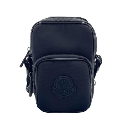 美品】モンクレール ハラコ ショルダーバッグ レザー ナイロン 黒 斜め 