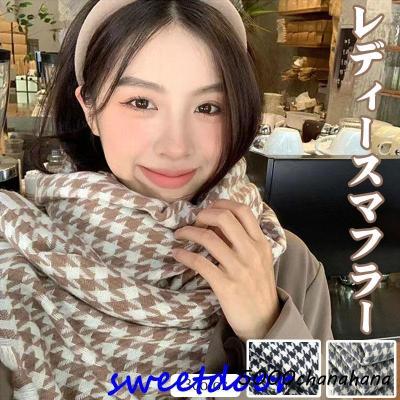マフラー 千鳥格子 ピンク（レディースファッション） | ファッション