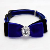 ゴロにゃんオリジナル 豪華ベルベット蝶ネクタイおしゃれ猫首輪