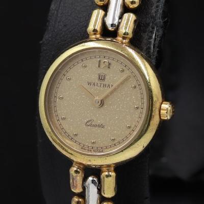 値下げ 稼働★ウォルサム スモセコ レディース QZ 腕時計 革ベルト新品 値下げ 稼働☆ウォルサム スモセコ レディース QZ 腕時計 革