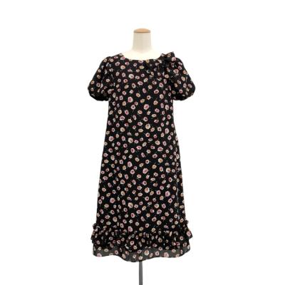 M'S GRACY カメリア スパンコール刺繍 切り替え ワンピース 赤 40 ♡エムズグレイシー♡40カメリア柄ワンピース