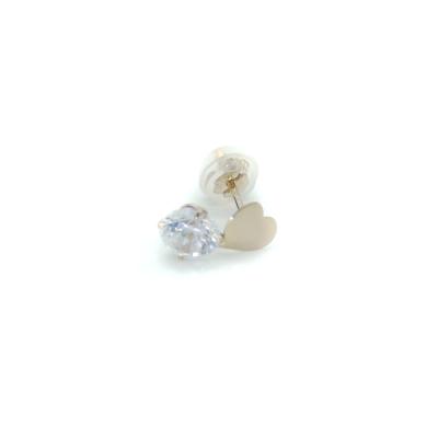 K18 イミテーションダイヤ ハートデザイン ピアス 18金 スタッドピアス 