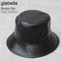 glabella バケットハット メンズ レデイース ユニセックス ハット 帽子 黒 レザー フェイクレザー ヴィンテージ風 サイズ調節 | A.M.S.