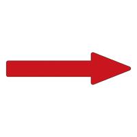 日本緑十字社 配管識別方向表示ステッカー 「→ 赤 」 貼矢43 193343 (61-3409-06) | A1 ショップ 休業日土日・祝日