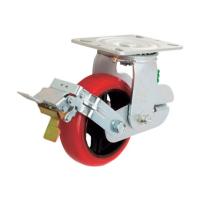 プレート式緩衝牽引キャスター ウレタン車 自在ストッパー式 Φ150 バネ付 緑 イノアック KTU-150WJS-GS (62-2521-54) | A1ショップ 土日・祝日・夏季・年末年始休業