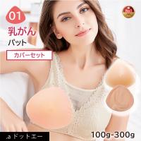 乳がんパット+専用カバー セット シリコン 全摘 乳がん用 パッド 100g~300g 左右兼用 人工乳房 (01シリーズ セット) | A2U Yahoo!店