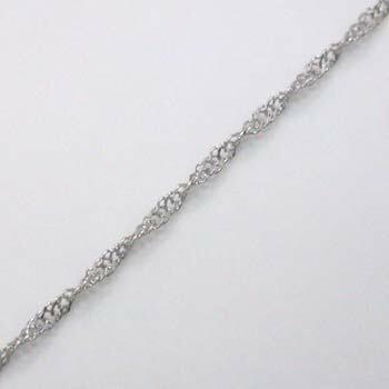 GOLD ネックレス K18WG チェーン 幅約0.6ミリ・長さ40cm スクリュー