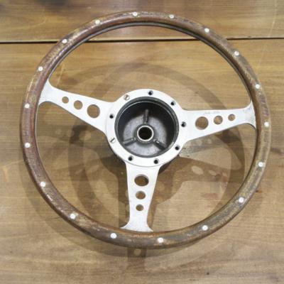 ウッド製 3スポーク ステアリングリベット打ち❣️珍品❣️ andare-y-shop_nardi-steering-