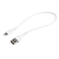 高耐久Lightning-USB-Aケーブル 30cm ホワイト アラミド繊維補強 iPhone、iPod、iPad対応 Apple MFi認証 アップルライトニング USB-a 充電同期 スターテック | アクセルジャパン
