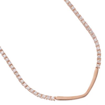 95　ピンクゴールド　テニスネックレス　45センチ　4ミリ テニスネックレス（アクセサリー素材：ピンクゴールド）のおすすめ人気