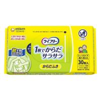 《ユニ・チャーム》 ライフリー さらさら からだふき 超大判サイズ 30枚 | ドラッグ 青空