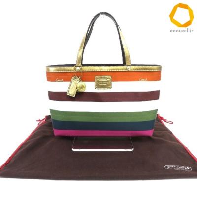 COACH コーチ マルチカラーボーダー ワンショルダーハンドバッグ 美品 コーチ バッグ（柄：ボーダー）の商品一覧 通販 - Yahoo!ショッピング