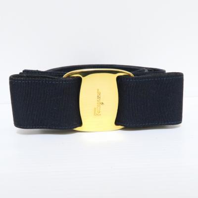★ferragamo ヴァラ　ベルト　紺色 リバーシブルベルト - ウィメンズ | Ferragamo