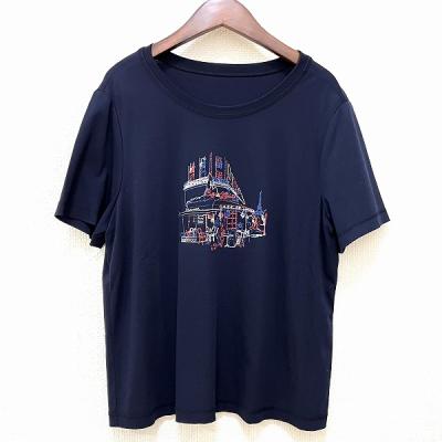 美品＊レリアン EZUMi 大きいサイズ13号 異素材切替カットソー ネイビー レリアン13（レディースTシャツ、カットソー）｜トップス