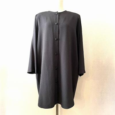 詩仙堂 BY HITOSHI ちりめん ノーカラーコート ドルマンスリーブ 詩仙堂 BY HITOSHI ちりめん ノーカラーコート ドルマンスリーブ