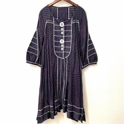 ✨お値下げしました✨エイココンドウ ＊お洒落なロングコート ＊赤系＊42 エイココンドウ サークル刺繍 総柄 中綿入り ロングコート 42