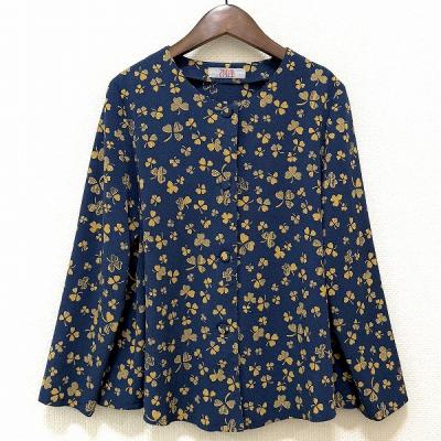 【美品】詩仙堂ちりめんトップス 詩仙堂 BY HITOSHI ちりめん トップス 花柄 ブラック 黒｜Yahoo!フリマ