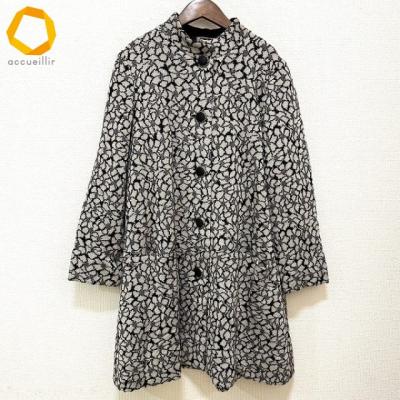 専用 斎藤都世子　ニット　濃紺ドット　上着裾フレアー　スーツ wnc サイトウトヨコ 斉藤都世子 セットアップ パンツ 紺 ニット