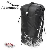 Aconcagua アコンカグア Iguazu ブラック 超軽量 450g 完全防水 リュックサック 23L~30L 容量調節可 ロールトップ 防水ジッパーポケット | 登山リュックアコンカグア公式店