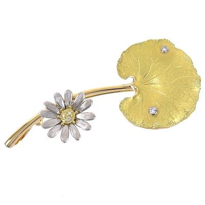 お値下げ致します^_^ ジュエリーデザイナー石川暢子作ブローチ 石川暢子 NOBUKO ISHIKAWA as time ダイヤ・サファイアブローチ